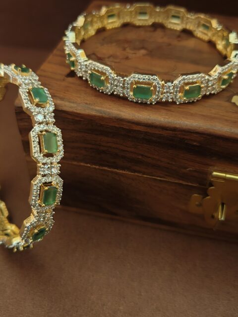 Emerald Elegance CZ bangle